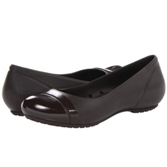 Crocs Women Outdoor Rubber Comfort Cap Toe Ballet Flats Loafer sz 7 - Picture 1 of 10